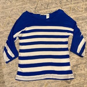 Blue and white horizontal striped Old Navy top